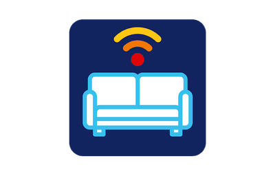 Illustrierte Couch mit WLAN Symbol