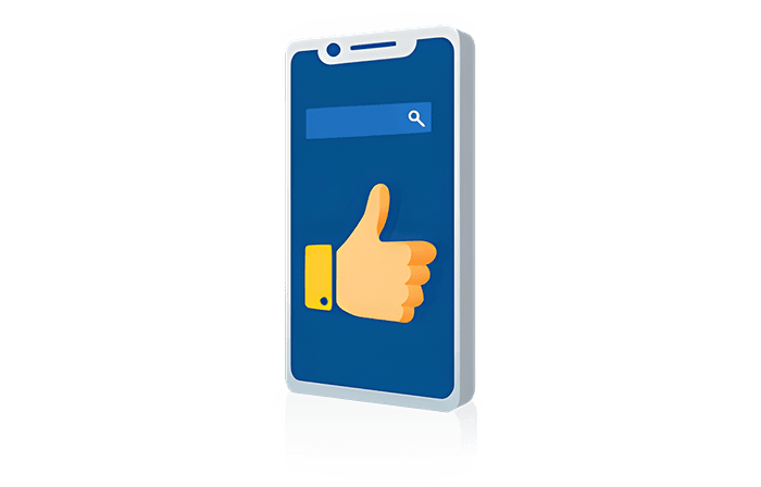 Smartphone mit Daumen hoch