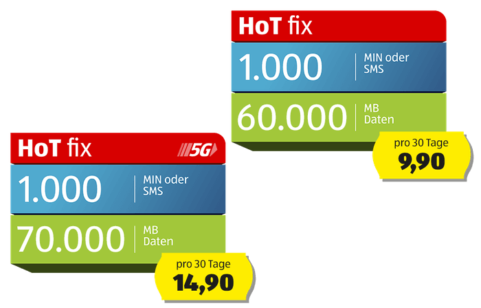 Tarif Visuals HoT fix und Hot fix 5G