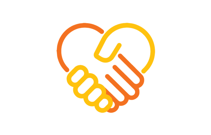 Stlisiertes Handyschütteln mit Herz